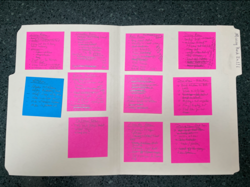 manilla file folder method for project planning