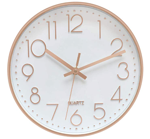 Silent Wall Clock Rose Gold