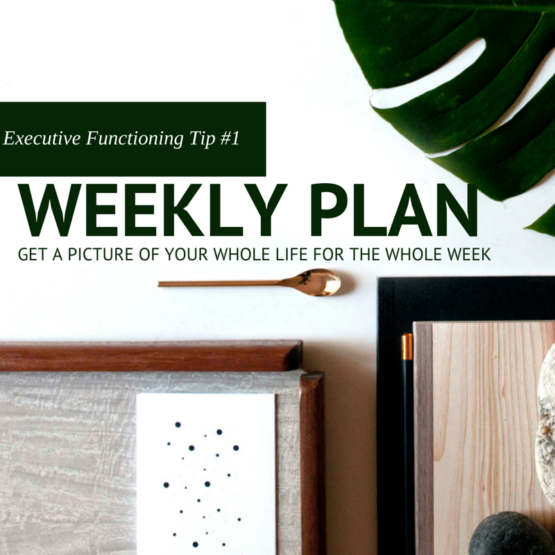 Executive Functioning Tip 1: Get a Picture of Your Whole Life for the Whole Week