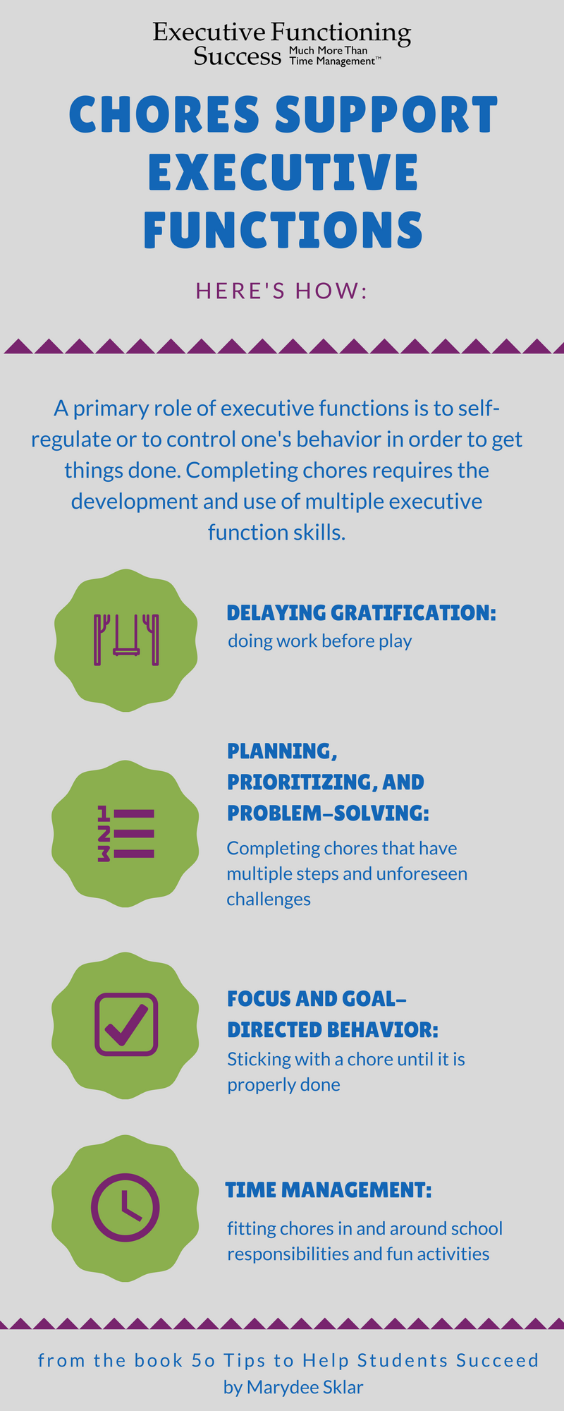 Chores to help develop executive functions