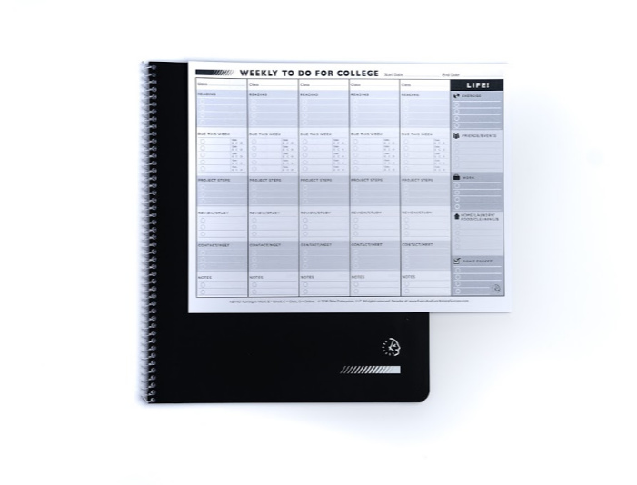College planner to support the executive functions of the brain and for College level students with ADD