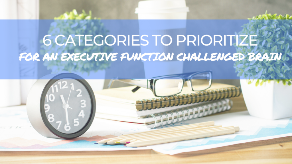 6 Categories to prioritize for an executive function challenged brain