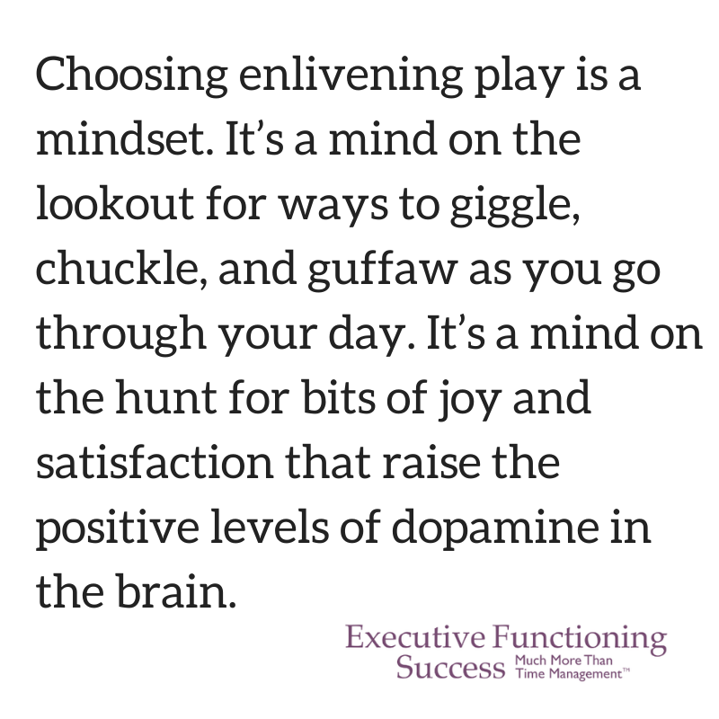 Enlivening play to support executive functions