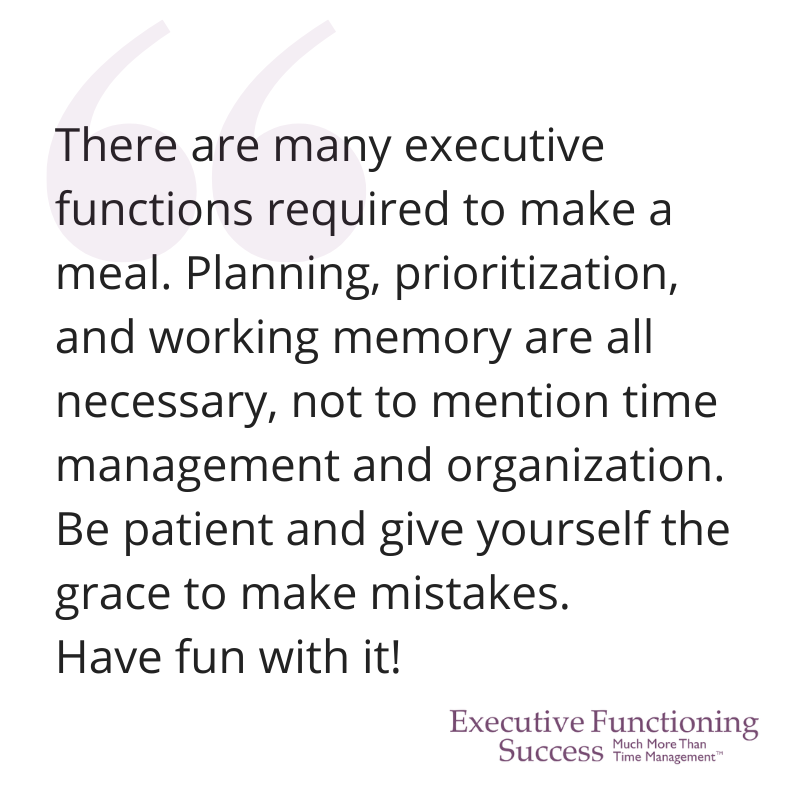 Cooking and executive functions needed quote