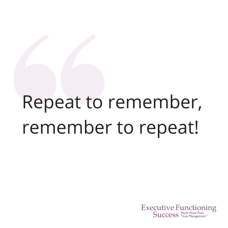 Repeat to remember, remember to repeat!