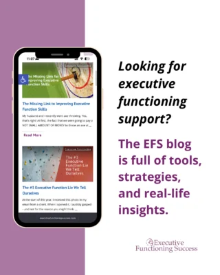 The EFS blog has been going for years now and there is a lot in there.?
?
Brain science, real stories, practical strategies, deep dives into each of the executive functions. If you've ever wondered why your brain works the way it does, or why certain things feel so much harder than they should, there's probably a post that speaks to exactly that.?
?
Worth a browse whenever you have a few minutes. ?